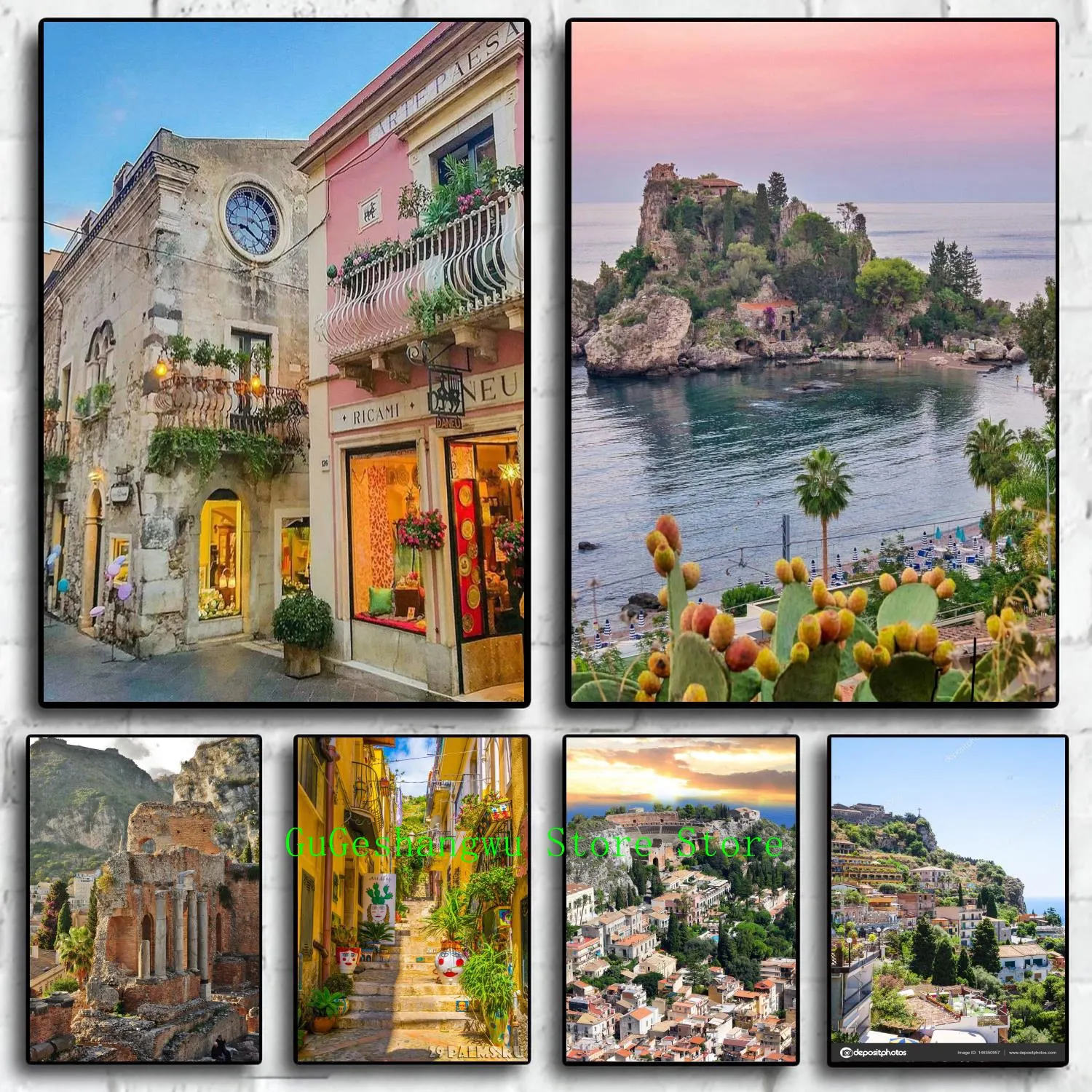 

Художественный плакат на холсте с изображением таормины, Современные Декоративные плакаты для семейной спальни