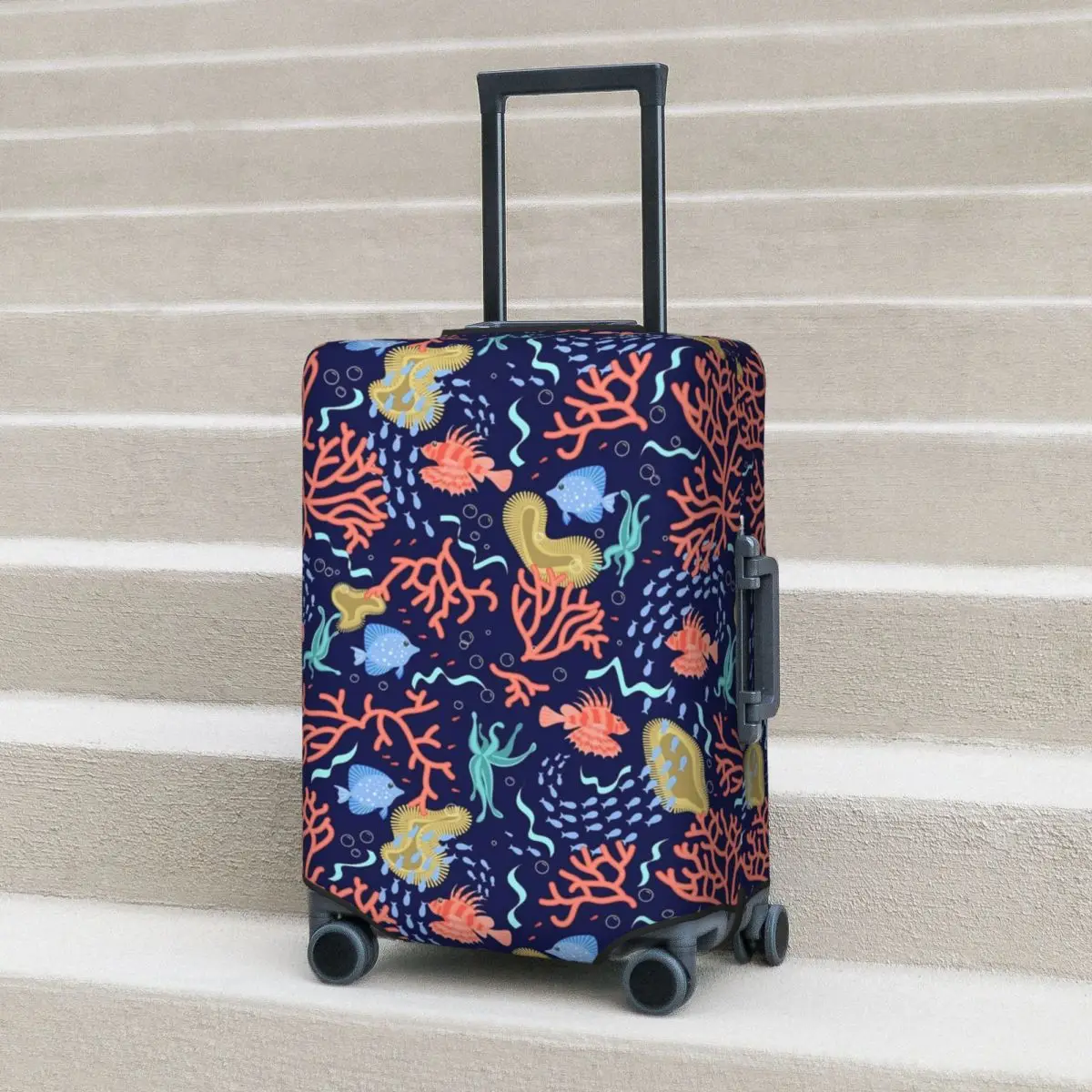 

Tropical Marine Suitcase Cover Underwater Life Print Practical Cruise Trip Protection Luggage Supplies Flight