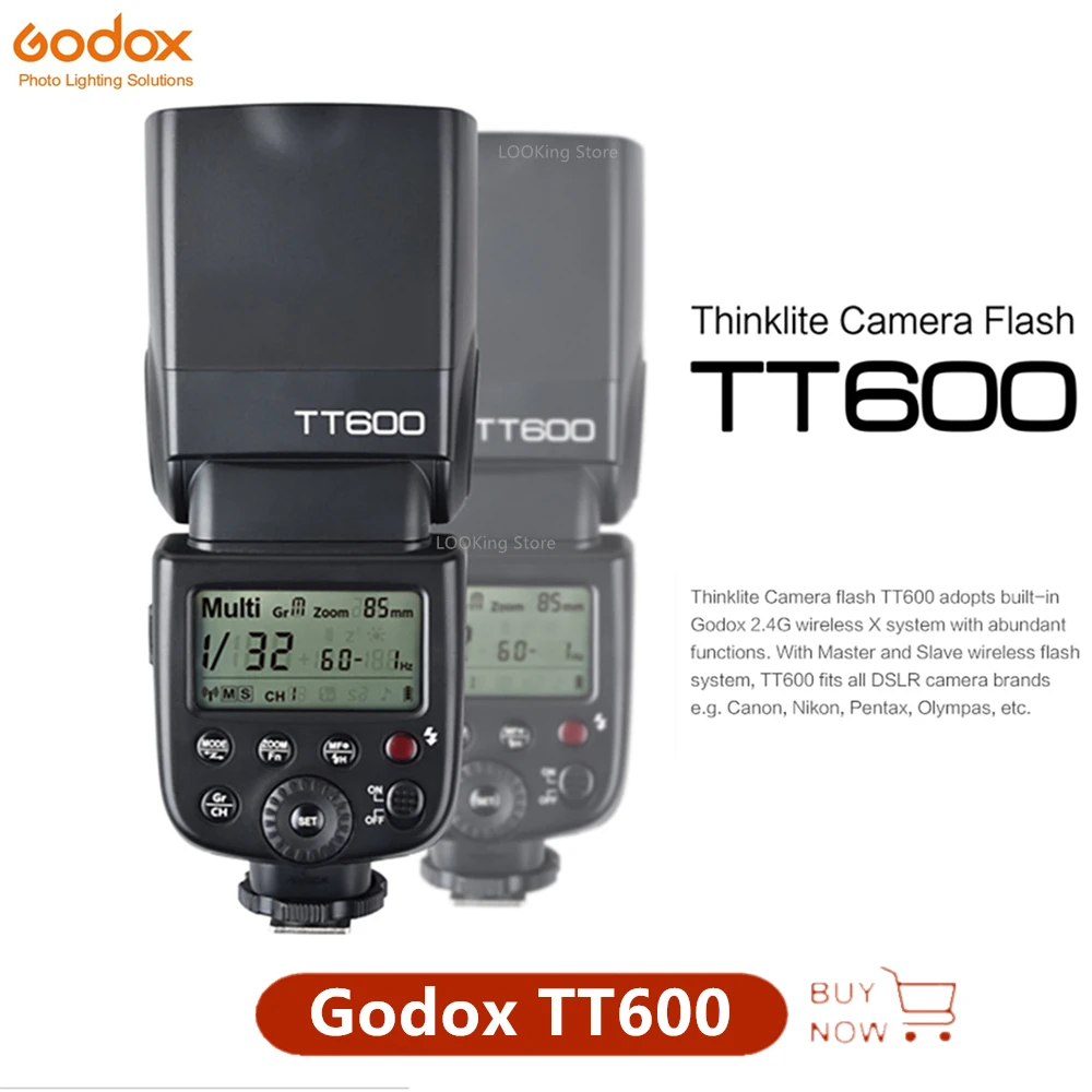 

Godox TT600 TT600S Wireless Camera Flash Light 2.4G Wireless System TTL 1/8000s Flash Speedlite for Canon Nikon Sony Fuji DSLR