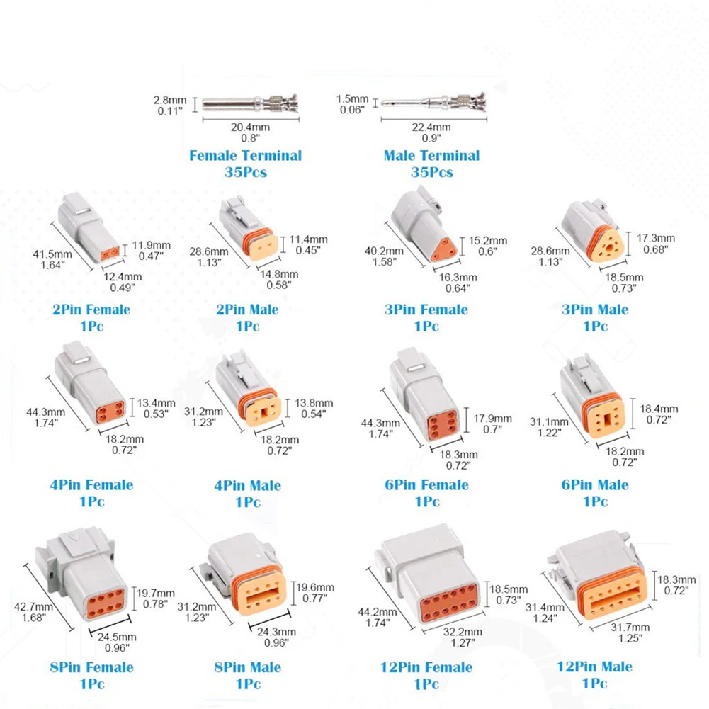 82 шт. комплект водонепроницаемых разъемов DT герметичный электрический разъем 2 3 4