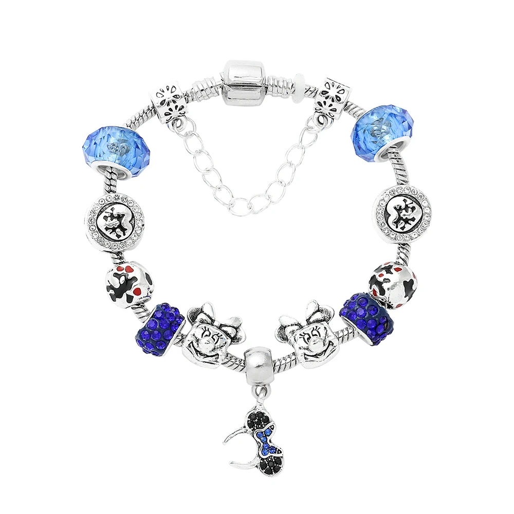 Браслет замок Микки Мауса Женский Ювелирное Украшение с разноцветной эмалью в