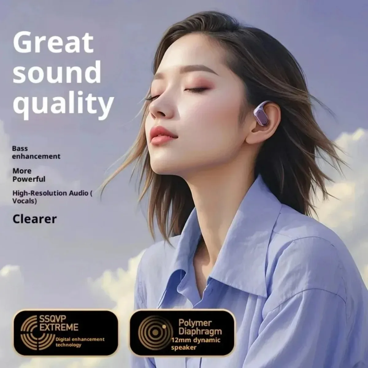 Наушники Lenovo Bluetooth 5.4 с креплением на ухо, беспроводные TWS-наушники, HiFi-стерео, водонепроницаемые, с LED-дисплеем и сенсорным управлением (art.: 3920dbc8d22b1) - 3920dbc8d22b1