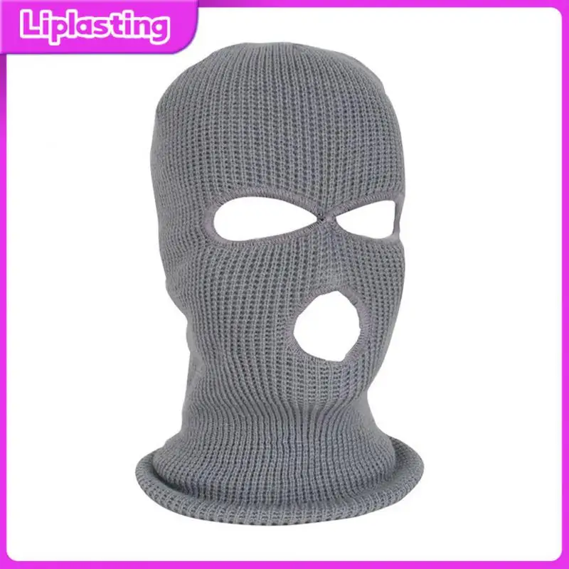 

Balaclava Cap Full Face Cover Ski Mask Hat 3 Holes Windproof Snowboard Helmet Liner Skiing Warm Headgear Fleece Cap Men Women