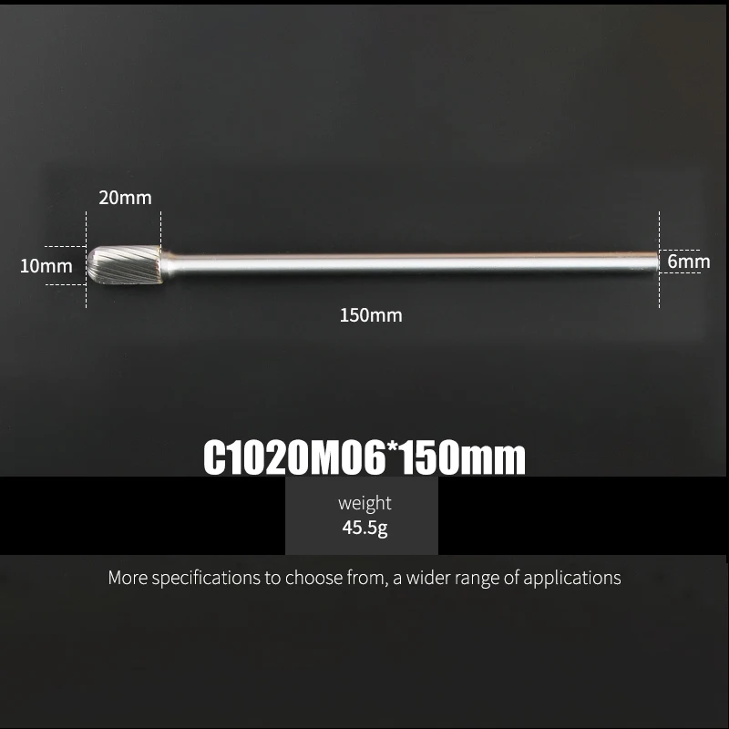 

Длина 150 мм, 1 шт., роторные напильники из карбида вольфрама, цилиндрические круглые, острые, тип 6 мм, 8 мм, 10 мм, деревообрабатывающий металлический фрезерный станок