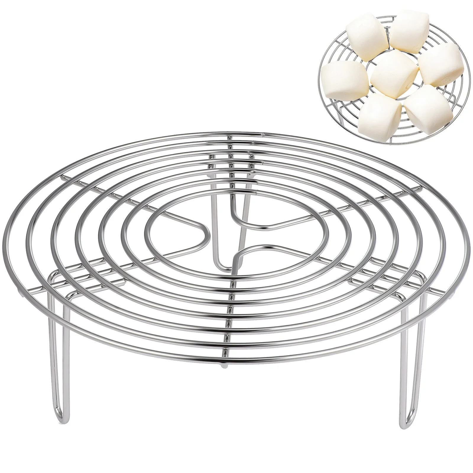 

Stainless Steel Airfryer Rice Cooker Round Wire Cooling Rack Household Kitchen Tool Steaming 304