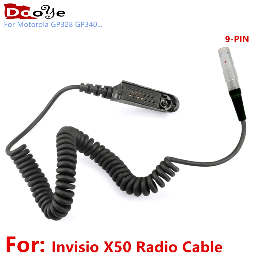 Radio Cable APX to lemo 9pin for Invisio X50 ptt for Motorola GP140 GP328 GP338 GP340 HT750 HT1250 PRO515 Invisio X50 Cable