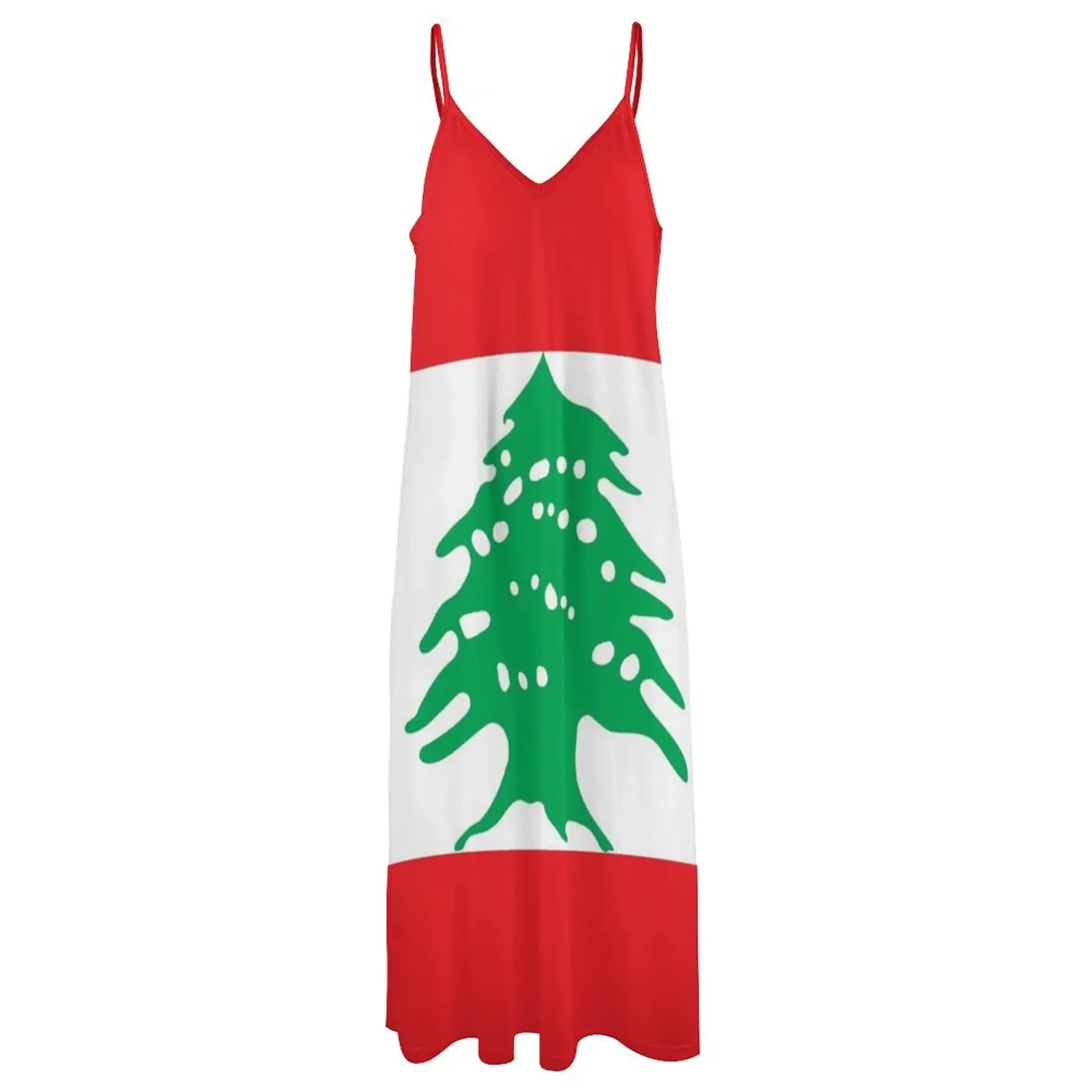 Платье без рукавов с ливанским флагом женская летняя юбка вечерние платья