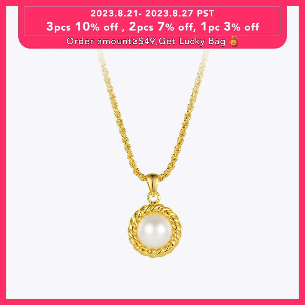 

Женское жемчужное ожерелье ENFASHION, золотистое колье с подвеской-кольцом, Модная бижутерия 2020, рождественский ожерелье P203170