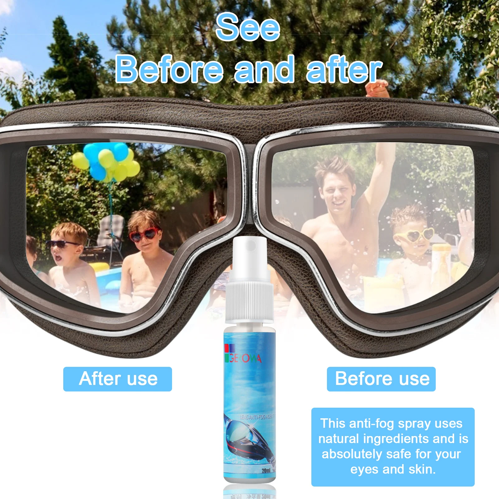 

Зеркальные Солнцезащитные очки с защитой от запотевания, 20 мл
