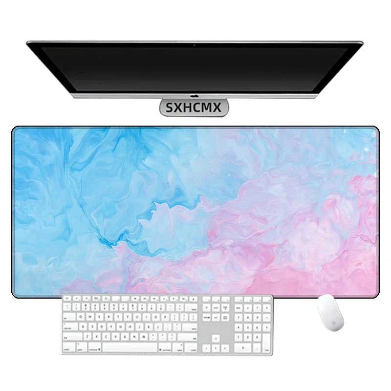 Фото Розовый большой игровой коврик для мыши XXL Blue Strata Liquid Deskmat Нескользящий резиновый игровой коврик для мыши Коврики для компьютерной клавиатуры Gamer Mausepad №2