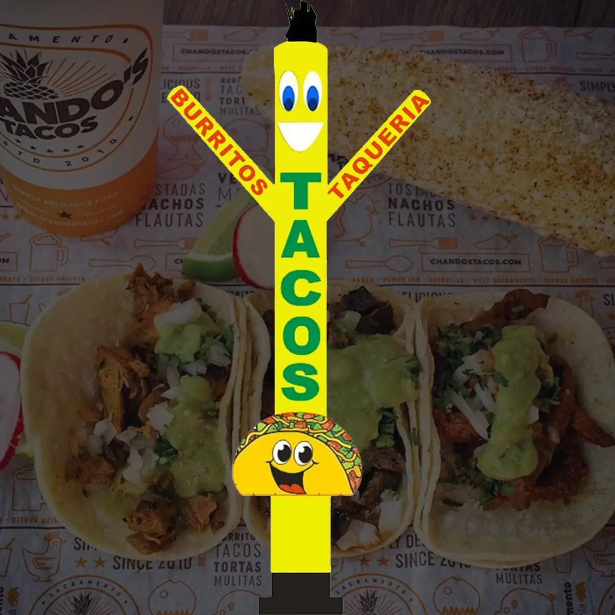 1 шт. 18 футов Tacos воздушный танцор надувная трубка для привлечения внимание Burritos