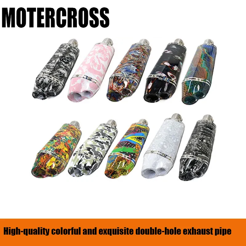 

MOTERCROSS 51mm Motorcycle Universal Exhaust Pipe Muffler Silencer Adhesive for Yamaha Suzuki Honda Motorcross