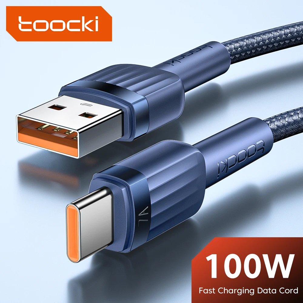 

Toocki 100W 7A USB C Cable Type C Fast Charging Wire For Huawei P50 P40 P30 Pro Xiaomi Realme POCO USB C Data Cord Type C Cable