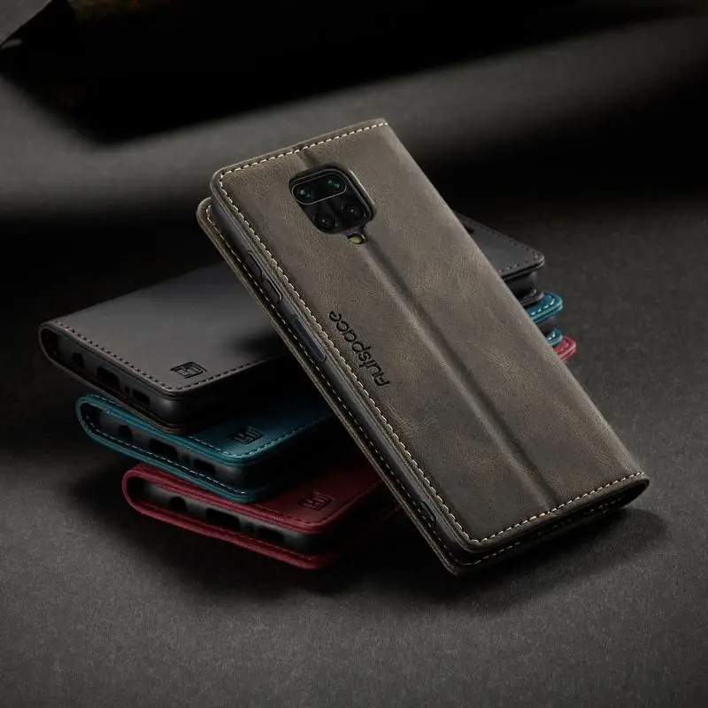 Флип-чехол для Xiaomi Redmi Note 9 Pro чехол Магнитный кожаный кошелек с кармашком карт