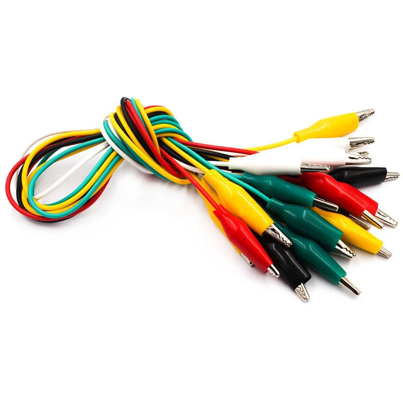 

10pcs Alligator Clips Doubl e-ended Clips Crocodile Jumper Wire Test Cable Alligator Leads Alligator Clips 50cm