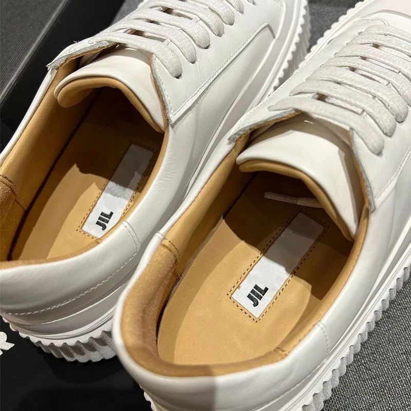 

New all-match Jils Sanders thick-soled small white shoes women's heightened thick-soled casual shoes 2023 biscuit shoes