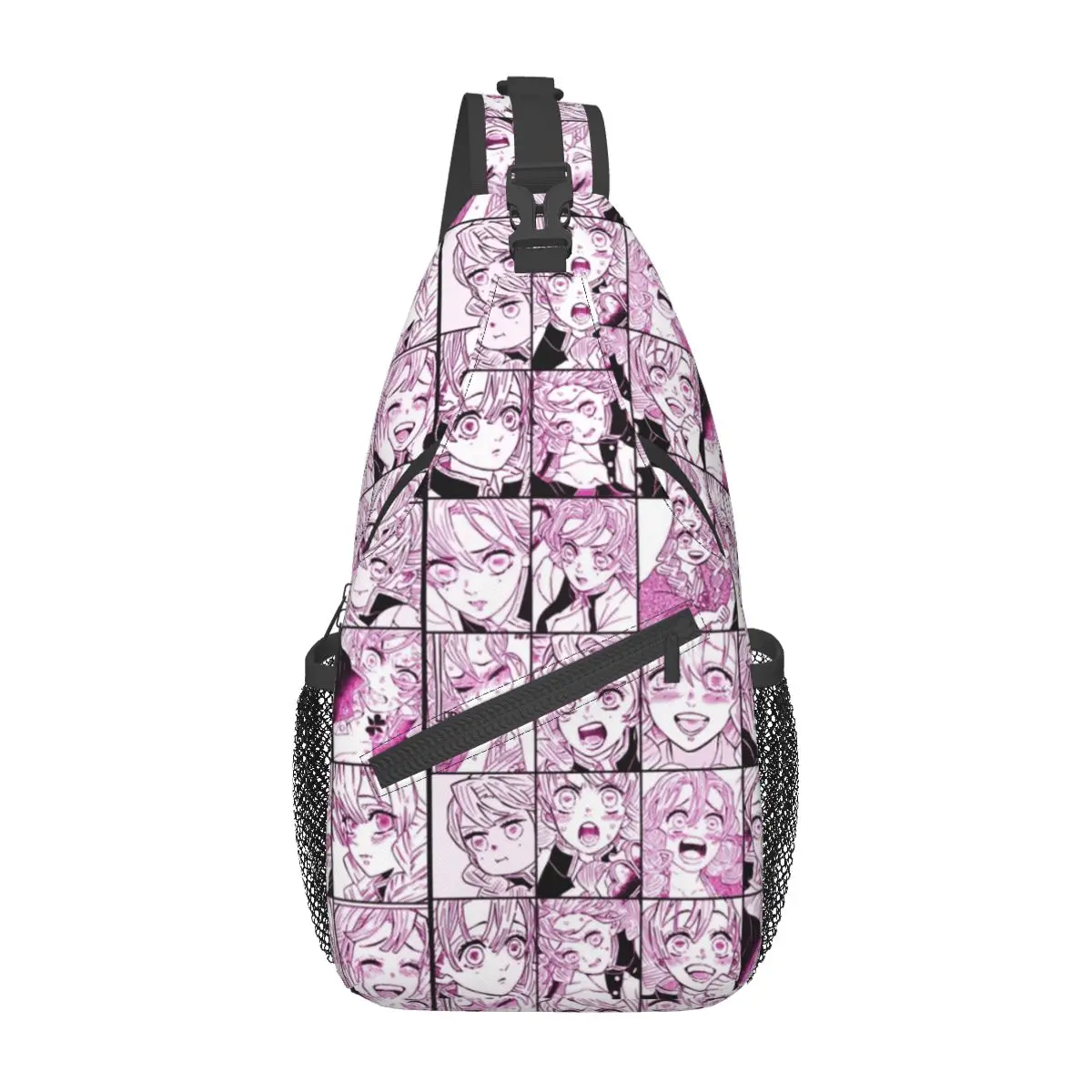 

Demon Slayer Small Sling Bags Chest Crossbody Shoulder Backpack Outdoor Hiking Daypacks Mitsuri Manga Collage Casual Bookbag