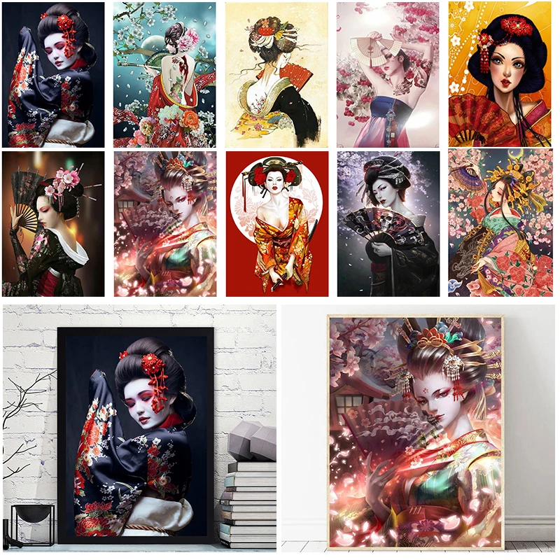 Набор для алмазной вышивки гейши картина 5D сделай сам с полным заполнением
