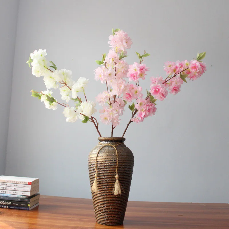 Искусственный Малус великолепный 58 см, торговый центр, свадебное украшение для дома, реквизит для фотографий в гостиной, крученая шелковая ткань, цветочный роамнтик