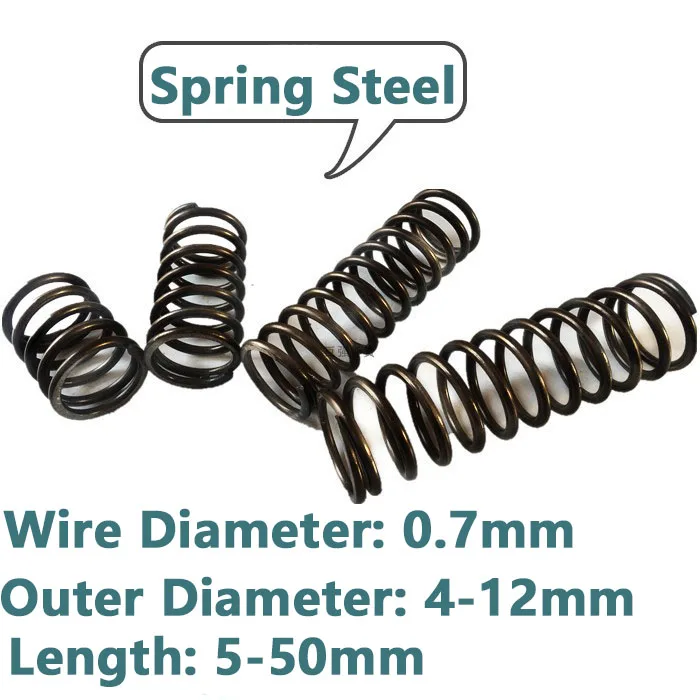 

5PCS Small Spring Y-type Compression Spring Compression Steel Spring Steel 0.7mm