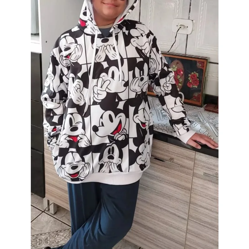 Осенне-зимние толстовки с длинным рукавом и изображением Микки Мауса