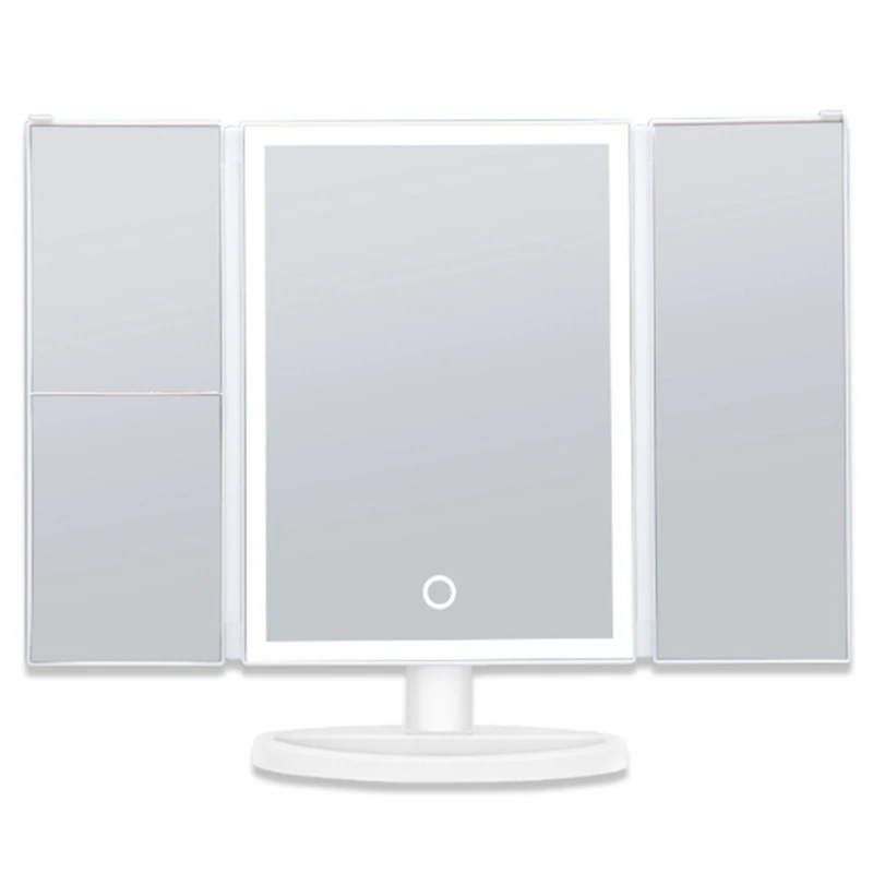 

Lighting Vanity Mirror With 38Leds, 1X 2X 3X Magnification, Contact Control, Portable Cosmetic Lighted Makeup Mirror