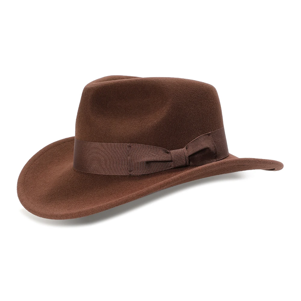 Шерстяная фетровая шляпа Индиана Джонса для мужчин Crushable Outback Hat Ковбойская