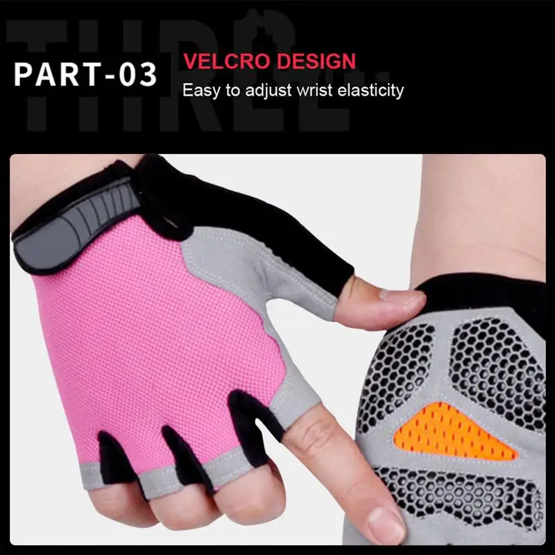 

Велосипедные Нескользящие перчатки с защитой от пота для мужчин и женщин, перчатки на полпальца, дышащие противоударные спортивные перчатк...