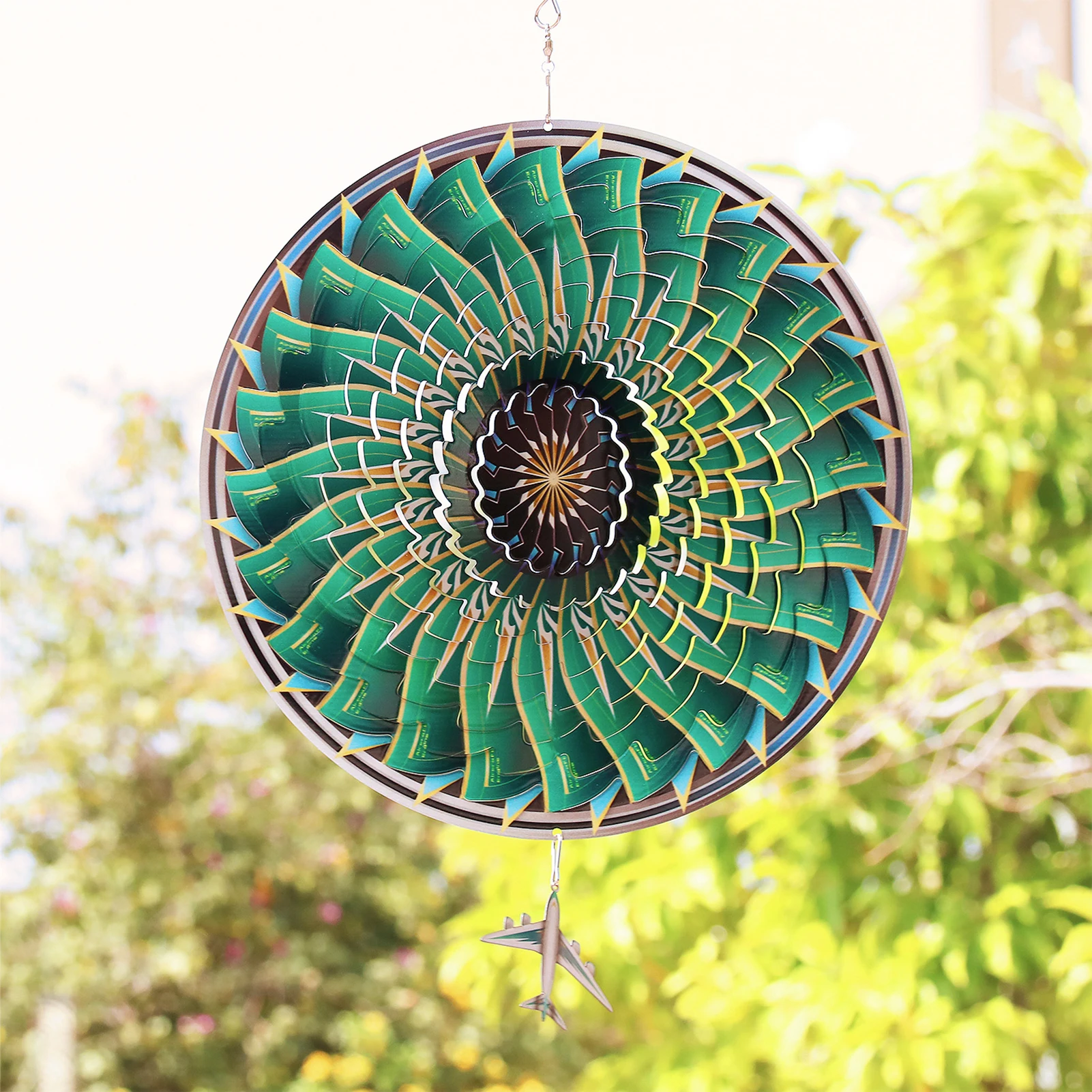 

Colorful 3d Wind Spinner Airplane Stainless Steel Wind Chime For Garden Garden Wind Chime For Indoor Outdoor Great Gift