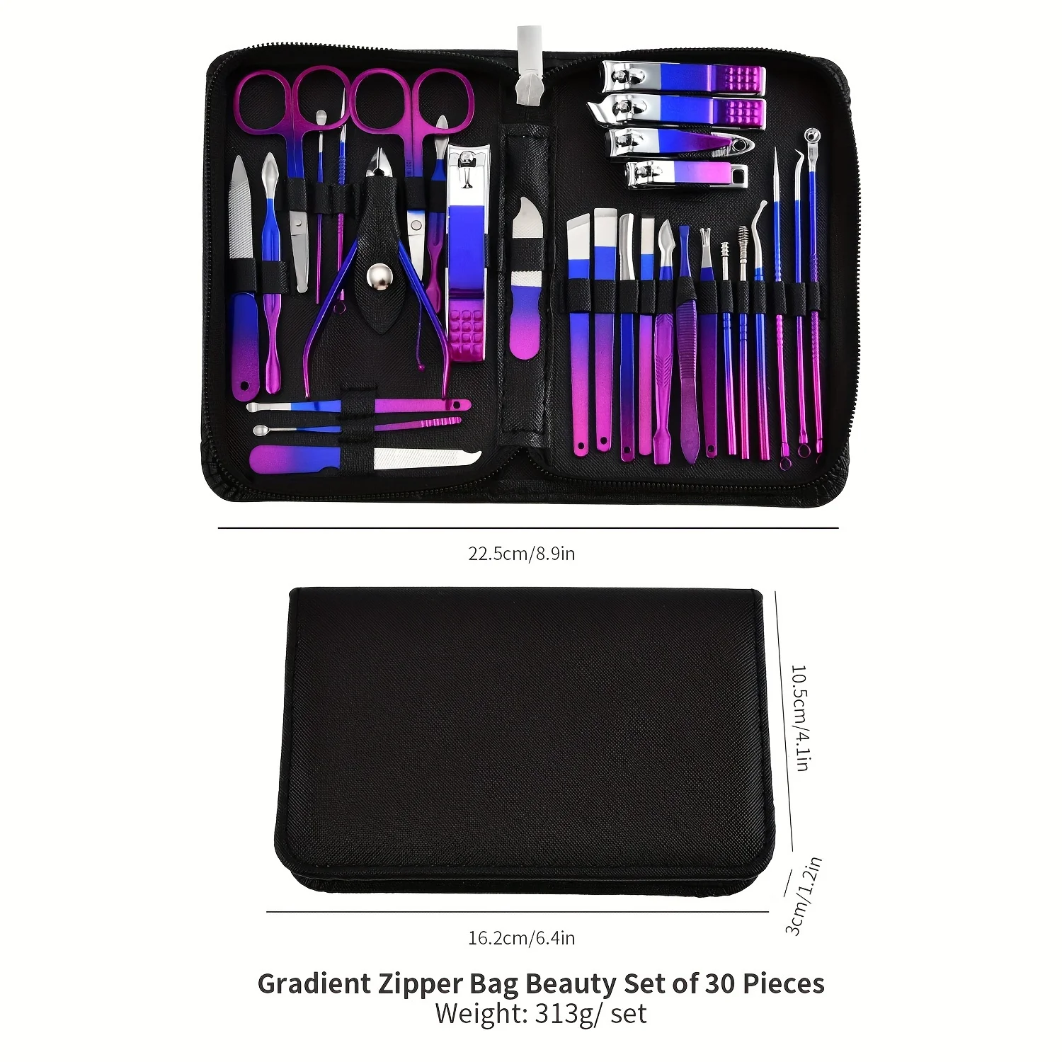 Набор для маникюра из нержавеющей стали 30 шт.