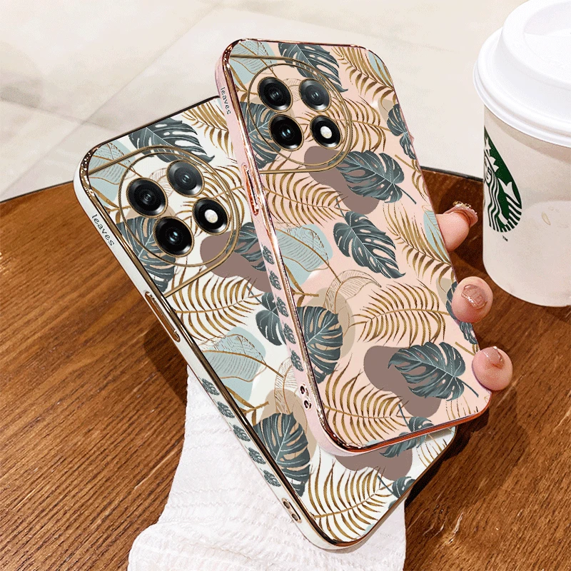 Фото Роскошный чехол для телефона с текстурированным листом 11R для Oneplus 10Pro 10T 10R 11R 11 12 11Pro 8T 9R 9RT 9 9Pro Ace 3 2V 3V 2Pro Cover №3
