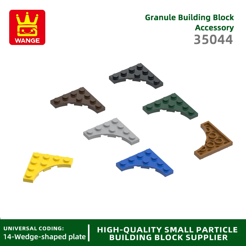 Wange 78 Шт./компл. 35044 Специальный Изогнутый Блок 4x4 Плитки MOC Красочные Строительные