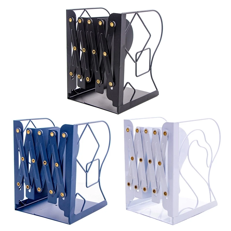 

Retractable Book Support Stand Telescopic Metal Bookends Shelf Bookrack Organizer Home School Office Supplies