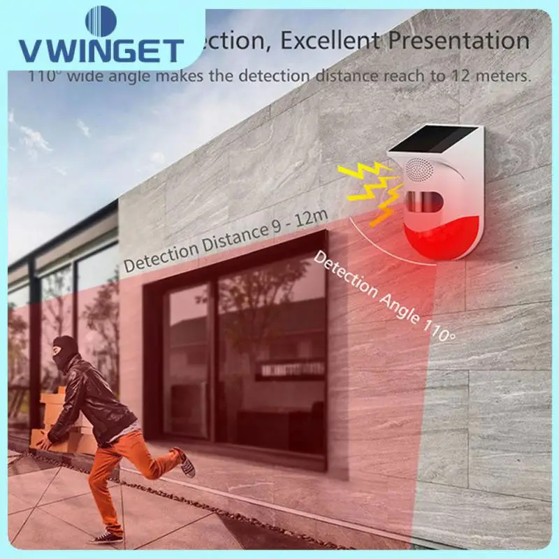 

Foldable Solar Infrared Alarm Detector Sensor Multi-function Human Body Infrared Lamp Security Alarm Waterproof Remote Control
