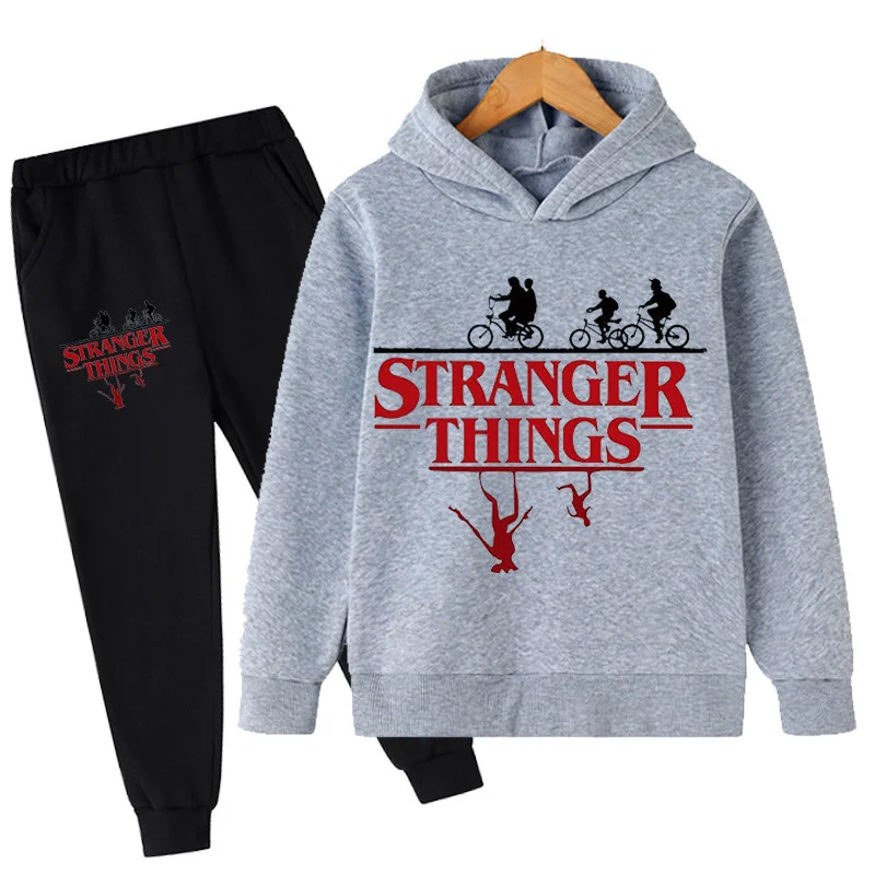 

Children Stranger Things 4 Clothing Suit Printing Hoodie Sets Baby Boys Girls Top +Pants 2ps Girl Wear Kids Sweatshirts 4-14 Y