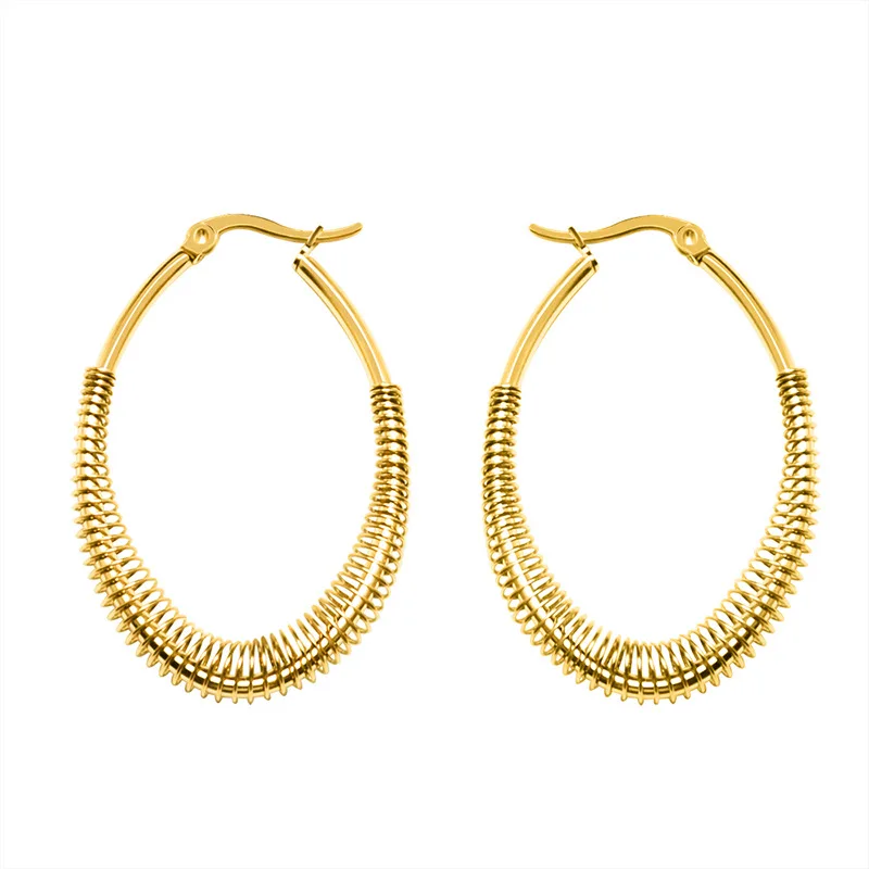 

Vintage Spring U Earrings for Women Large Hoop Earring Valentines Day Gift Stainless Steel Jewelry Accessories Pendientes Mujer