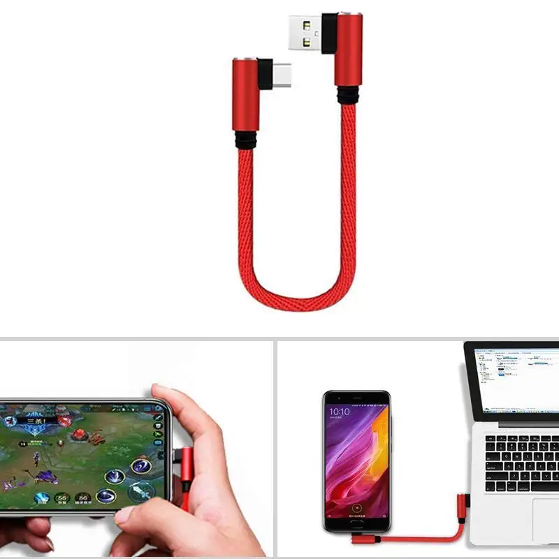 

1m 2m USB C Micro USB Short Fast Charging Cable Double Elbow 90 Degree Data Cord For Powerbank Laptop Mobile Phone Charger Wire