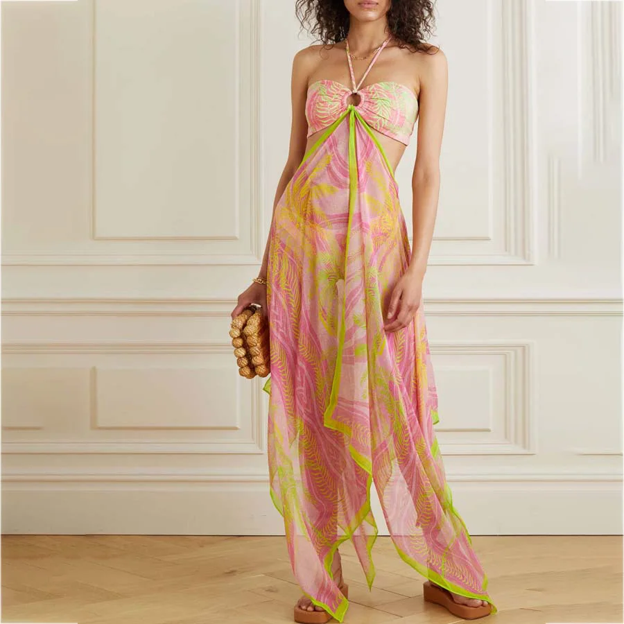 Модная накидка на бикини с геометрическим