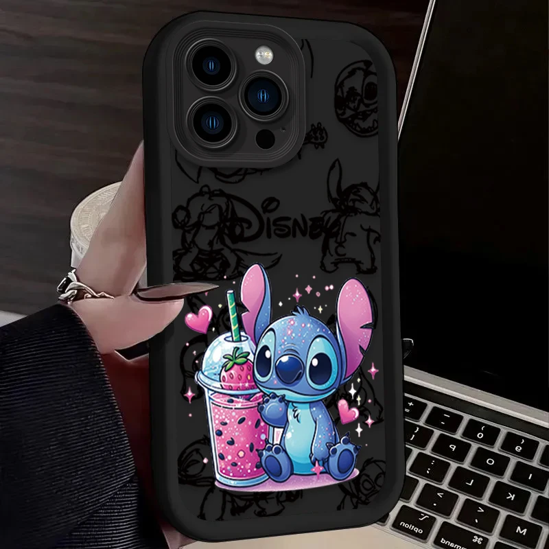Чехол Cutes Disneys Stitchs для iPhone 16 15 14 13 12 11 Pro Max Mini XR XS X 7 8 Plus мягкая задняя крышка из ТПУ