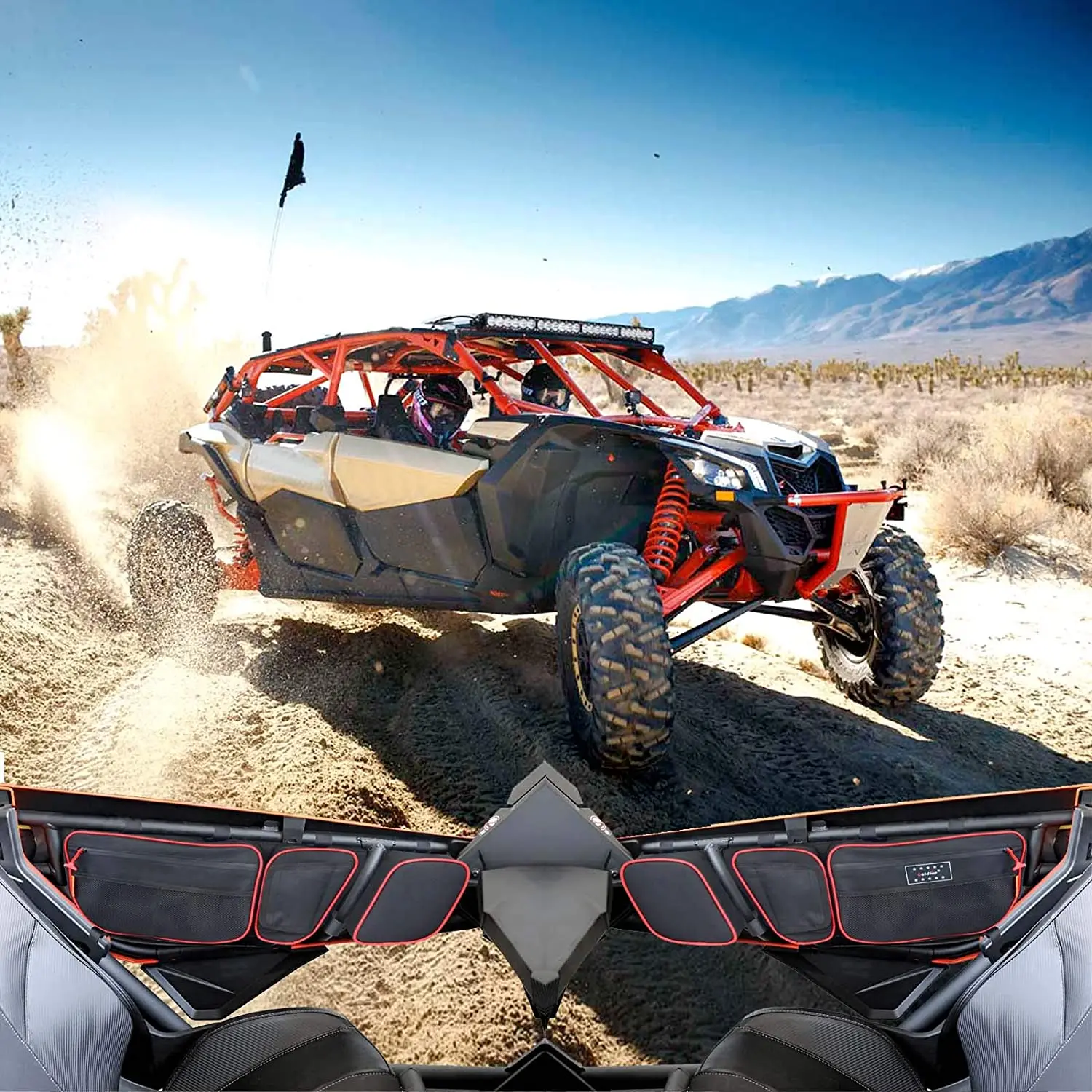 Maverick X3 Accessories Maverick X3 Front Upper Door Bags Fits For Can Am Maverick X3 XDS XDS Turbo R with Removable Knee Pad