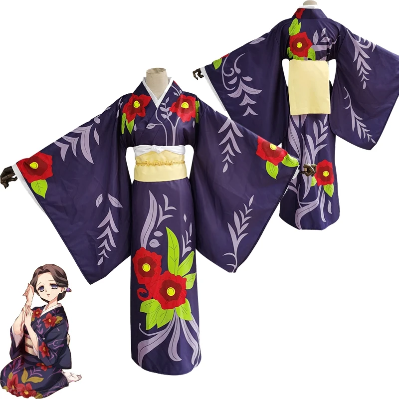

Anime Demon Slayer Kimetsu no Yaiba Cosplay Costume Tamayo Uniform Kimono Cosplay Costumes Halloween Carnival Party Clothes