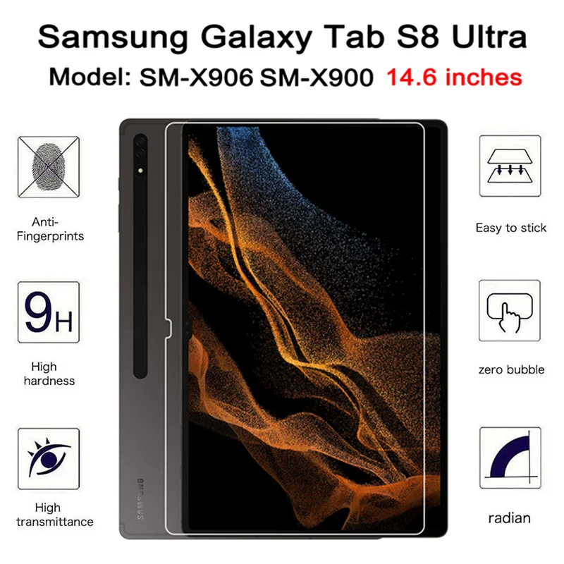 para Samsung Galaxy Tab s8 Ultra Vidro Temperado Sm-x900 Sm-x906 2022 14.6 Polegada Tablet Protetor de Tela hd Película Protetora Completa