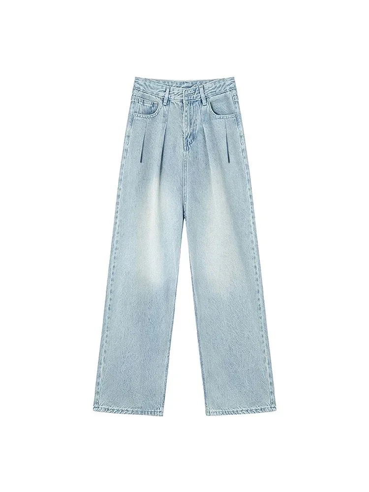 Модные уличные женские джинсы Slimr Синие Новые простые прямые брюки с высокой