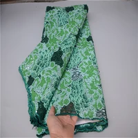 green latest african sequins lace fabric 2022 high quality lace material french nigerian lace fabrics for women party sewing