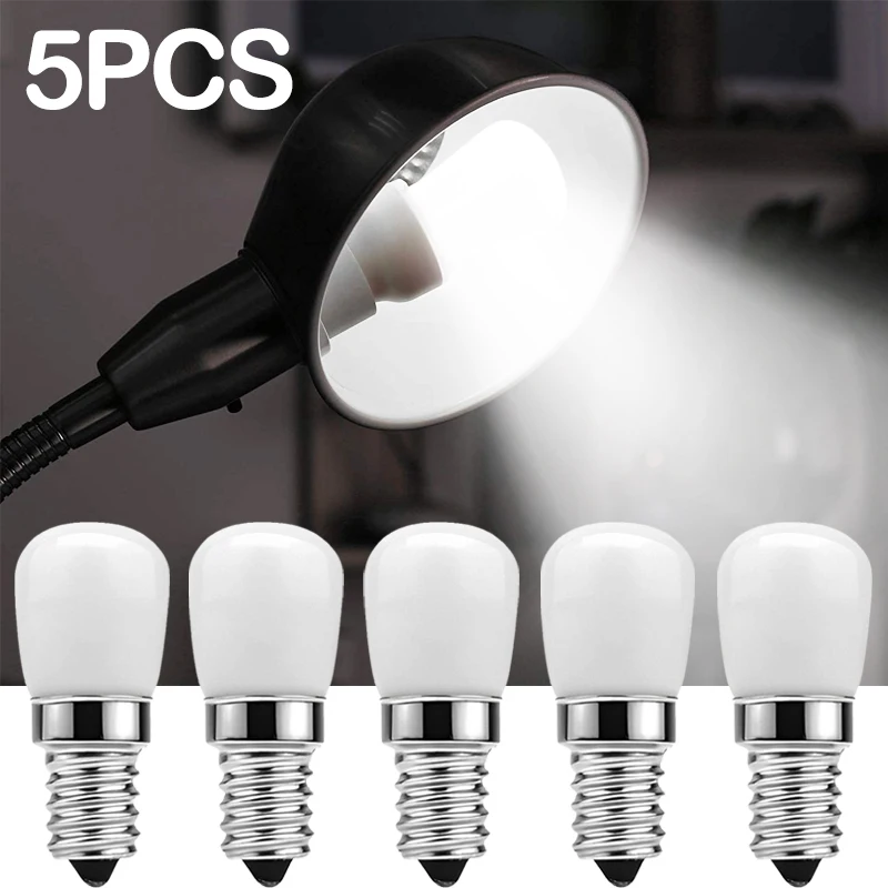 

5/1Pcs LED Fridge Light Bulbs E12/E14 220V Mini Lamp Home Kitchen Refrigerator Cabinet Night Lights Sewing Machine LED Lamps