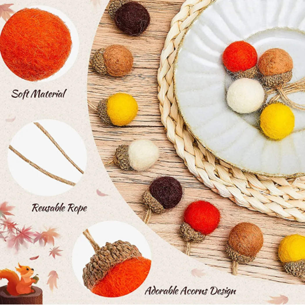 6 шт. рождественская фетровая желудь елка подвесной кулон орнамент