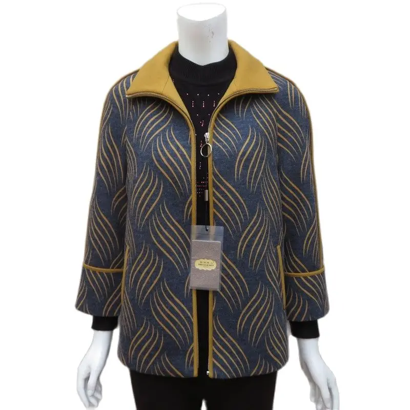 

Women Middle-Aged Elderly Mothers Autumn Winter Spring Clothing Coat Single-Breasted Loose Cardigan Casual Woolen Coat L-5xl