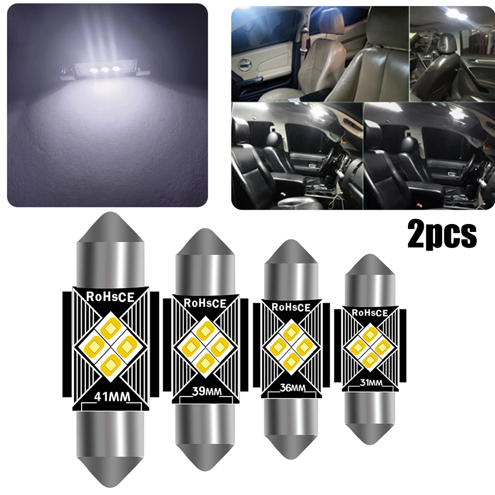 

2 шт 31 мм-41 мм 3030 4SMD двойной наконечник гарантирует Освещение номерного знака для салона автомобиля светодиодная лампа для чтения двойная за...