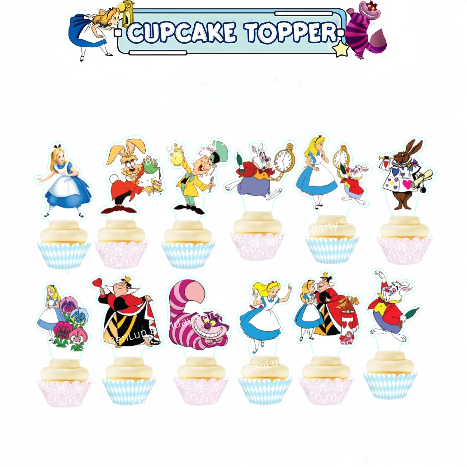 Дисней Алиса в стране чудес украшение для торта Декор для дня рождения Алиса Топпер для торта Кекс Топпер для детского душа сувениры для вечеринок для девочек юлия петрова алиса в стране чудес головоломки лабиринты раскраски