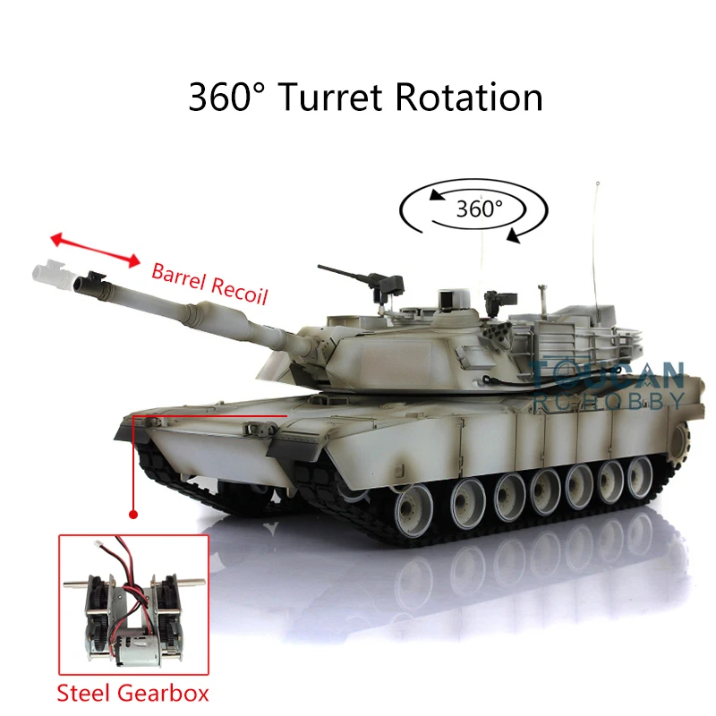 

HENG LONG RC Tank 1/16 Snow 7.0 Plastic Abrams 3918 Steel Gearbox Barrel Recoil Toucan Controlled Toys TH17828-SMT8